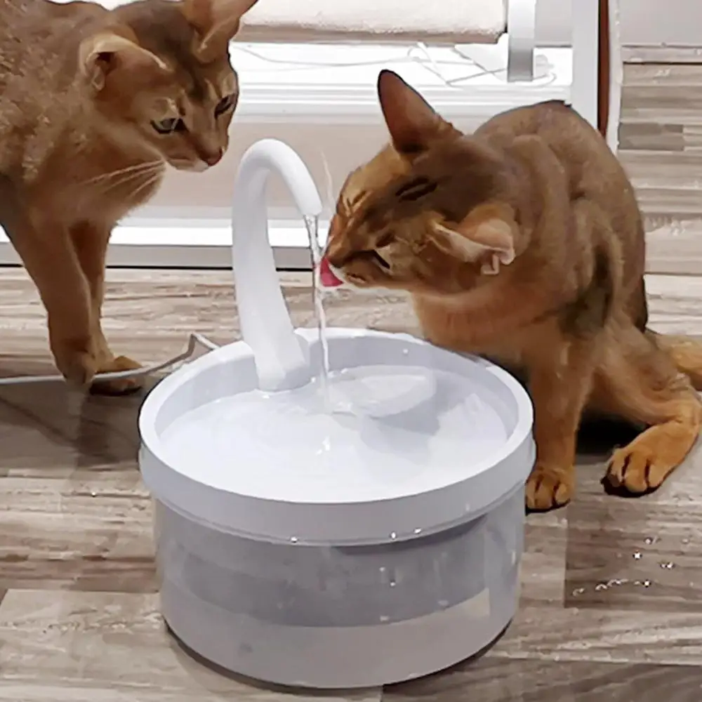 2l Pet Water Fountain Swan Neck Shaped Cat Water Dispenser Usb Charging Automatic Poweroff