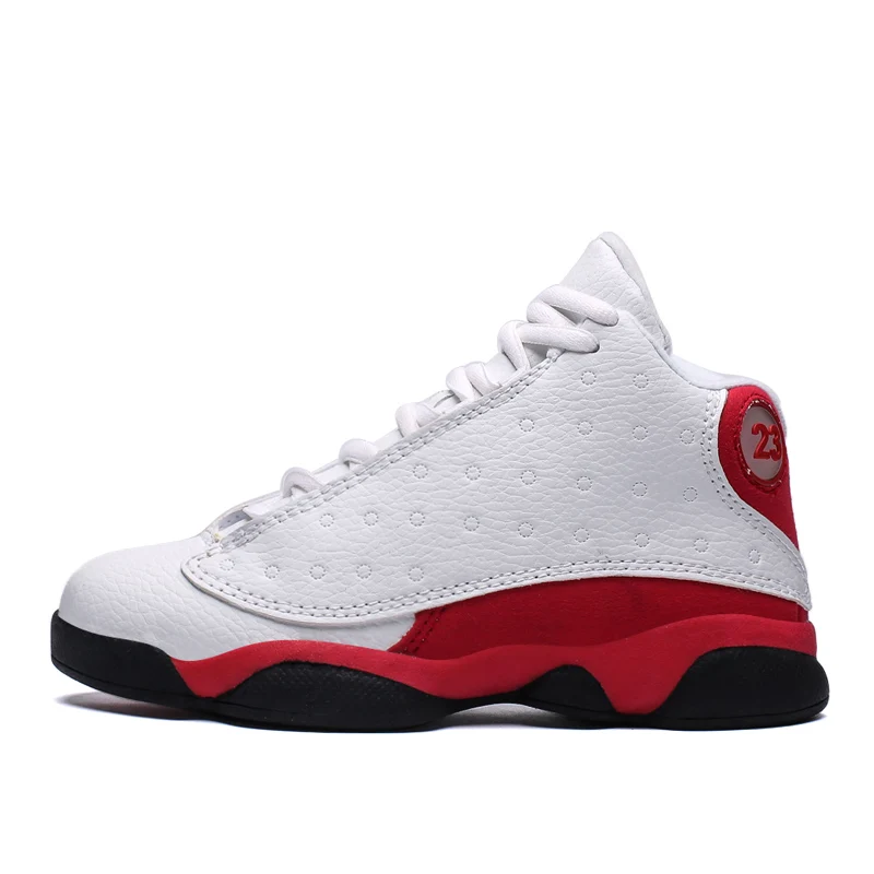 Новая дышащая Баскетбольная обувь для мальчиков, Противоударная спортивная обувь, нескользящая Баскетбольная обувь, zapatillas hombre - Цвет: White red