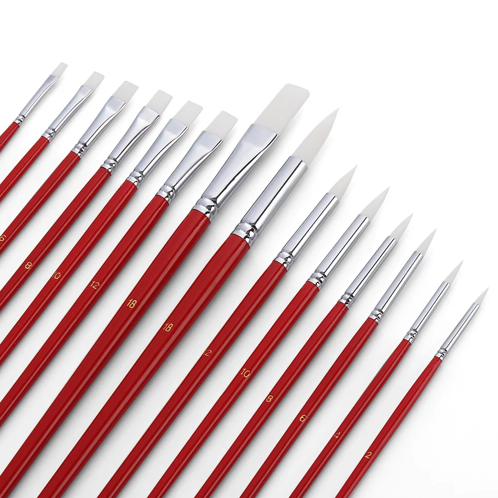 38Pcs Artist Paint Brushes Set Supplies Starter Kit Taklon/ Bristle/ Horse Hair Brushes for Acrylic Oil Watercolor Gouaches