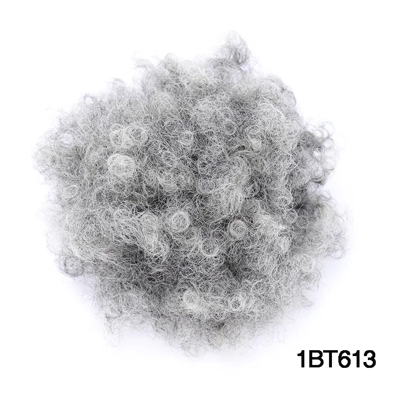 

Allaosify Hair Bun Soft High Ponytail Puff Afro Curly Drawstring Short Afro Pony Tail Clip In on Synthetic Hair Piece Hair Buns