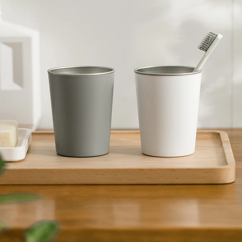 

Stainless Steel Mouthwash Cup Household Wash Simple Couple Cute Solid Color Nordic Style Toilet Daily Necessary Creative Durable