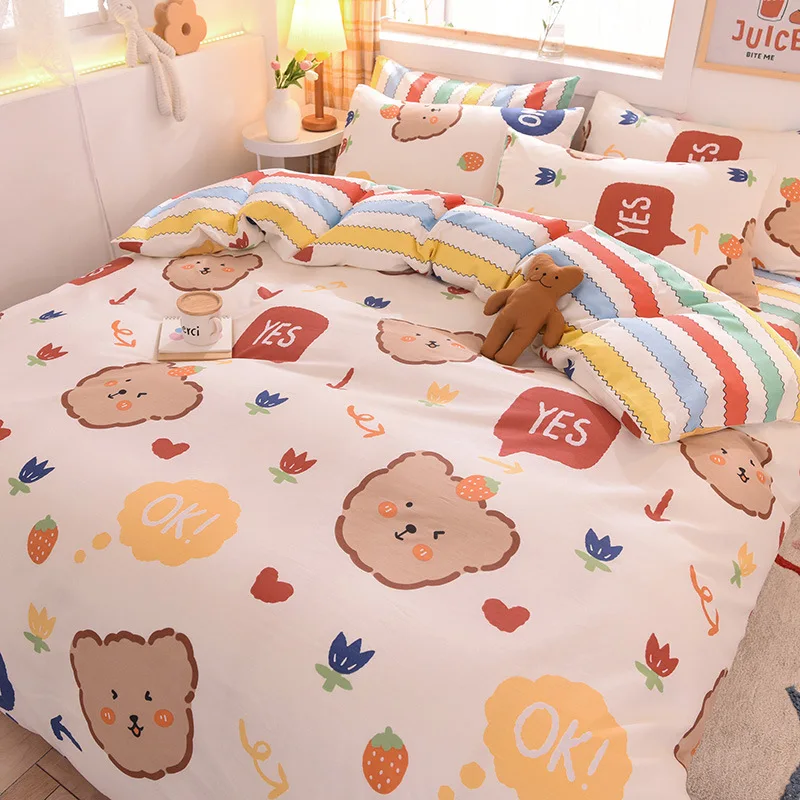 Boys Girl Kids Quilt Cover Duvet Covers Children Bedding Sets Fitted Bed Sheets 
