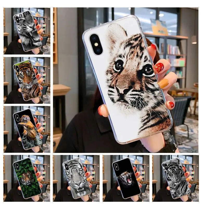 Animals tiger TPU Soft fundas Phone Case Cover for iPhone 11 pro XS MAX 8 7 6 6S Plus X 5 5S SE XR cover | Мобильные телефоны и