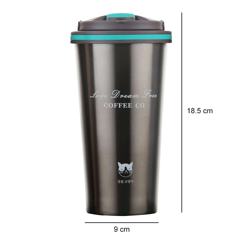 500ML Portable Insulated Coffee Mug Thermal Coffee Cup With Lid Stainless Tumbler Hot Termos Para Agua Caliente