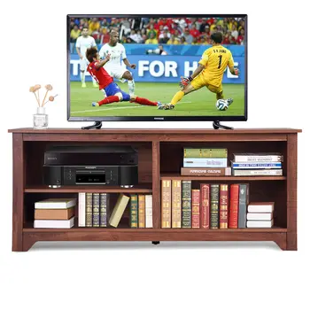 

Costway 58'' TV Stand Entertainment Media Center Console Wood Storage Furniture Espresso
