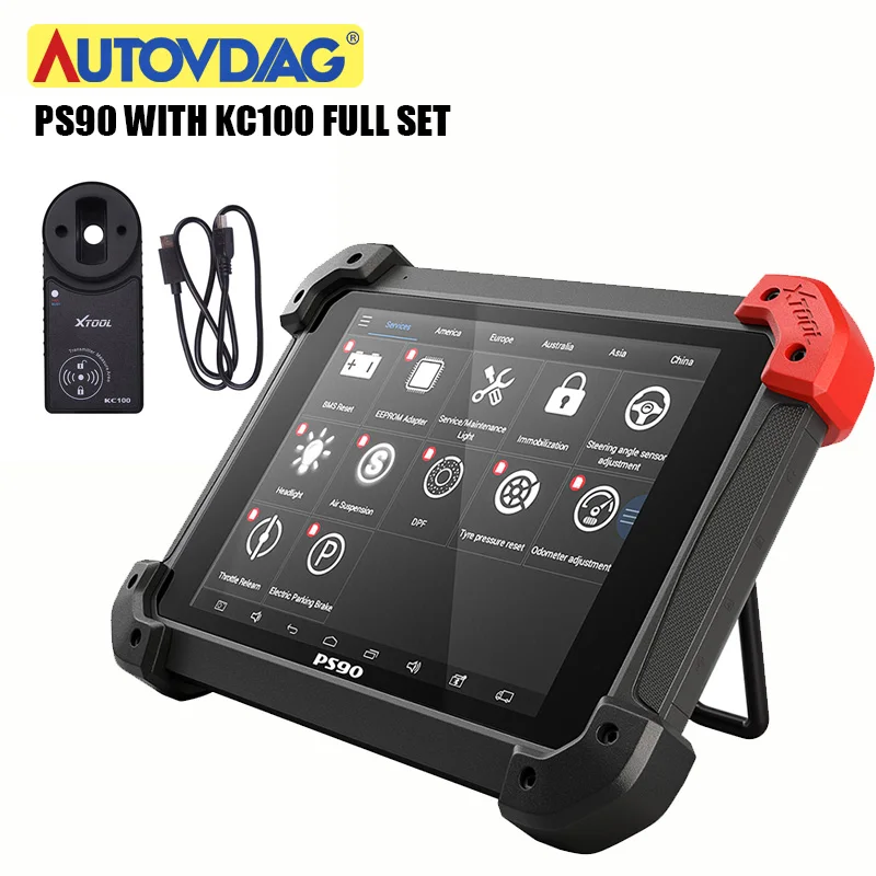 Автомобильный диагностический инструмент OBD2 XTOOL PS90 с KC100 PRO HD ключевой
