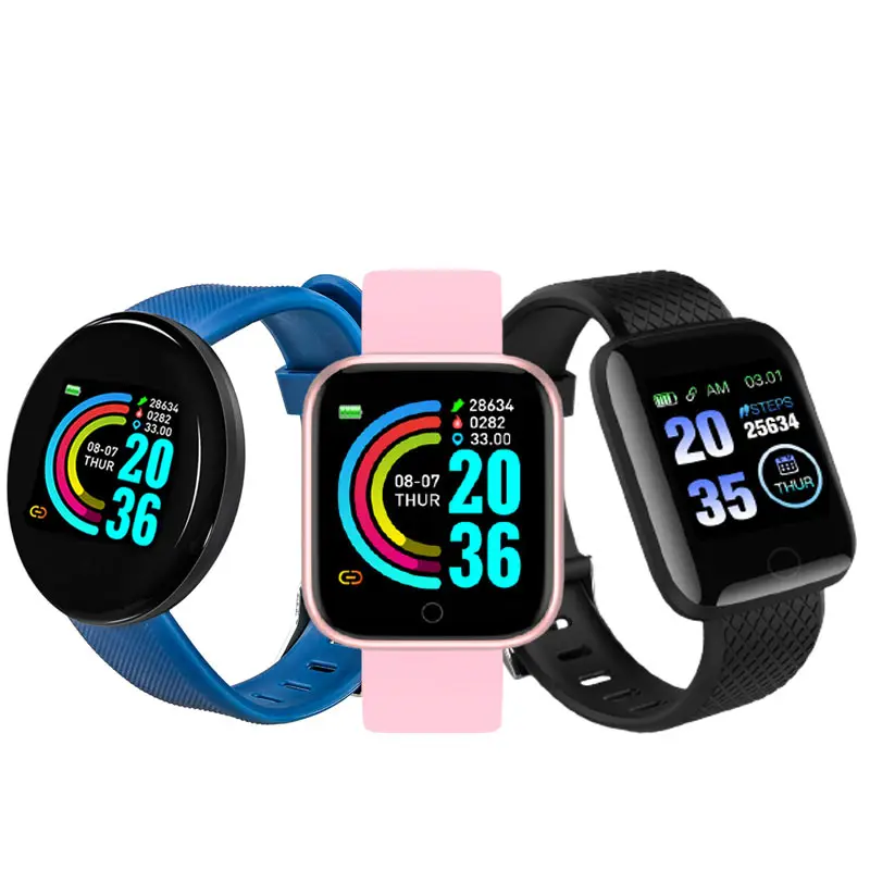 Reloj inteligente D13 para hombre, pulsera deportiva con Bluetooth 115plus, podómetro, Monitor de ritmo cardíaco y presión arterial, D18