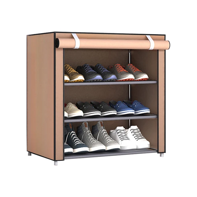 4/5/6/8/10 Layers Shoes Rack with Dustproof Cloth Non-Woven Fabric Shoe Stands Organizer Closet Home Shoes Storage Holder Shelf 30x60x55cm