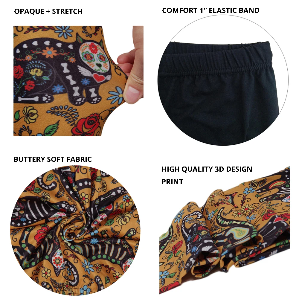 sugar skull printed leggings for women  (9)