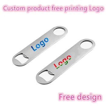 

50-100pcs customize Free print logo 3.0x12cm Stainless steel Beer Bottle Opener Multifunction Portable Wine opener laser LOGO