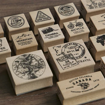 

Vintage Journey Story City Map Stamp DIY Creative Wooden Rubber Stamps for Scrapbooking Stationery Scrapbooking Standard Stamp