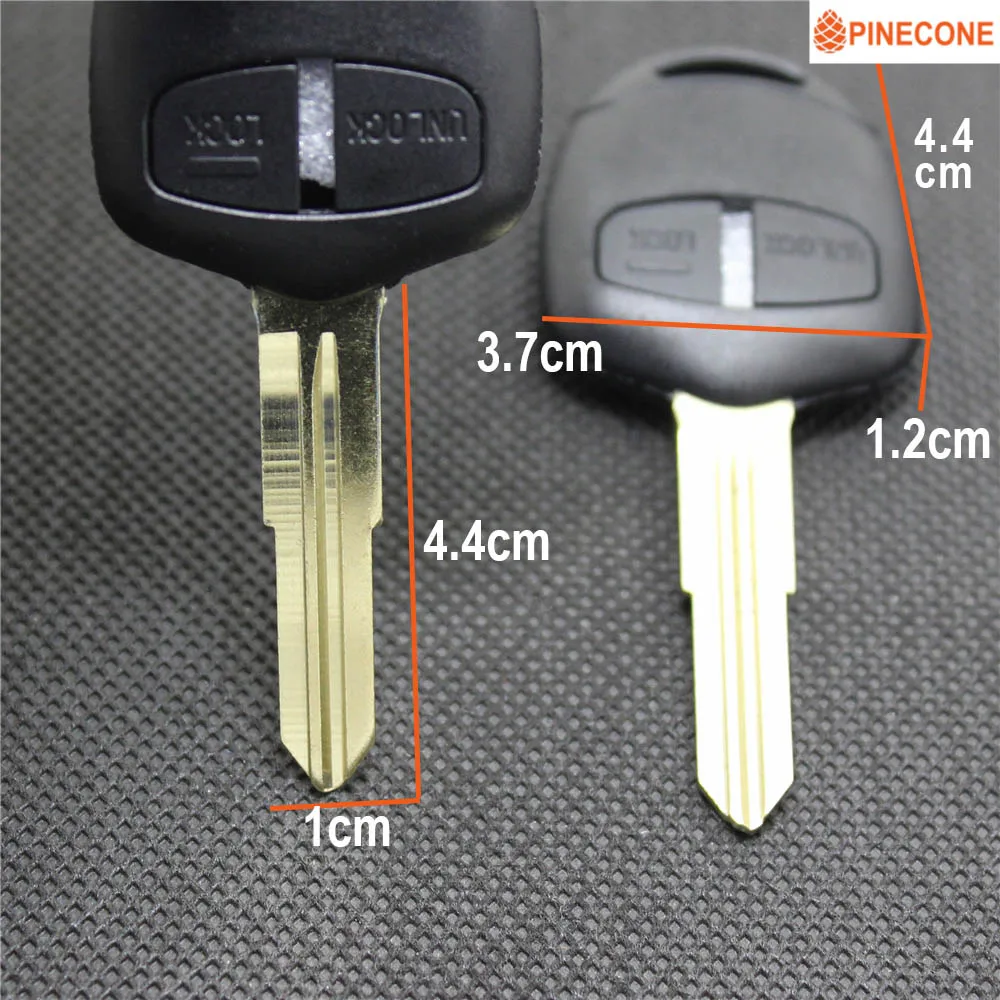 PINECONE для MITSUBISHI ASX OUTLANDER GRANDIS PAJERO, спортивный Автомобильный ключ, 2 кнопки с канавкой справа, неразрезанное лезвие, 1 крышка для ключа, 1 шт