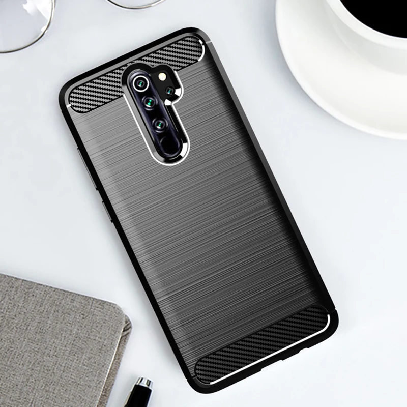Силиконовый чехол для Xiaomi Redmi Note 8 Pro бампер из карбона мягкий телефона xiaomi