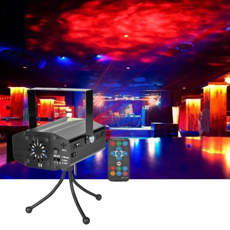 Мини RGB светодиодный сценический светильник мини-водяной рябь RGB лазерный проектор диско-дискотека KTV лампа с пультом дистанционного управления