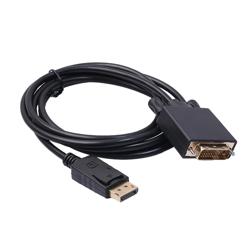 DP к DVI кабель позолоченный 1080P DisplayPort DVI-D папа мужчине адаптер конвертер (черный)-6