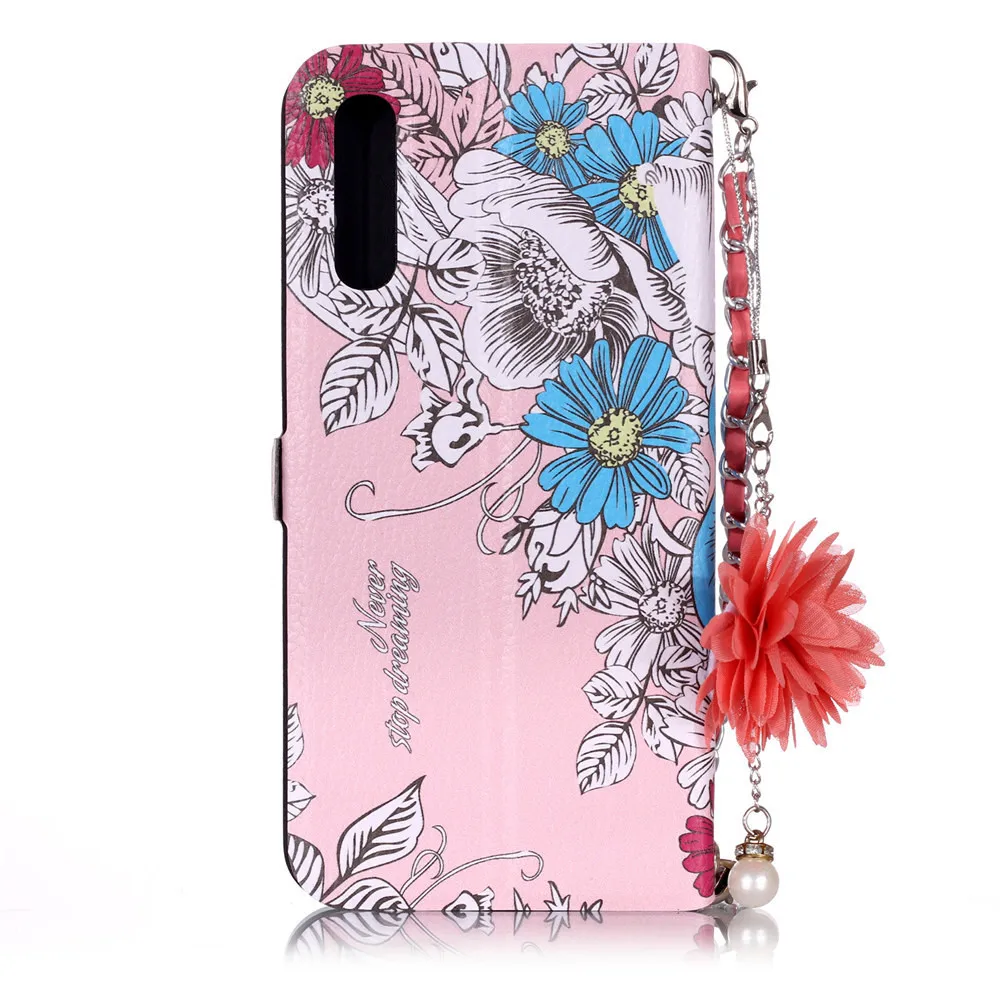 Роскошный цветочный флип-чехол для телефона для iPhone 11 Pro XR X XS MAX 6 6S 7 8 Plus 5 5S Чехол-книжка с ремешком