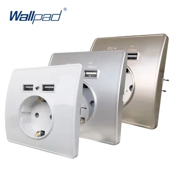 

Wallpad EU Standard Electrical Wall Charger Adapter Charging Germany Plug Socket Power Outlets PC Panel White Gold Silver