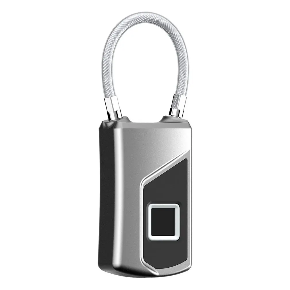 

USB Rechargeable Smart Keyless Fingerprint Lock IP66 Waterproof Anti-Theft Security Padlock Door Luggage Case Lock