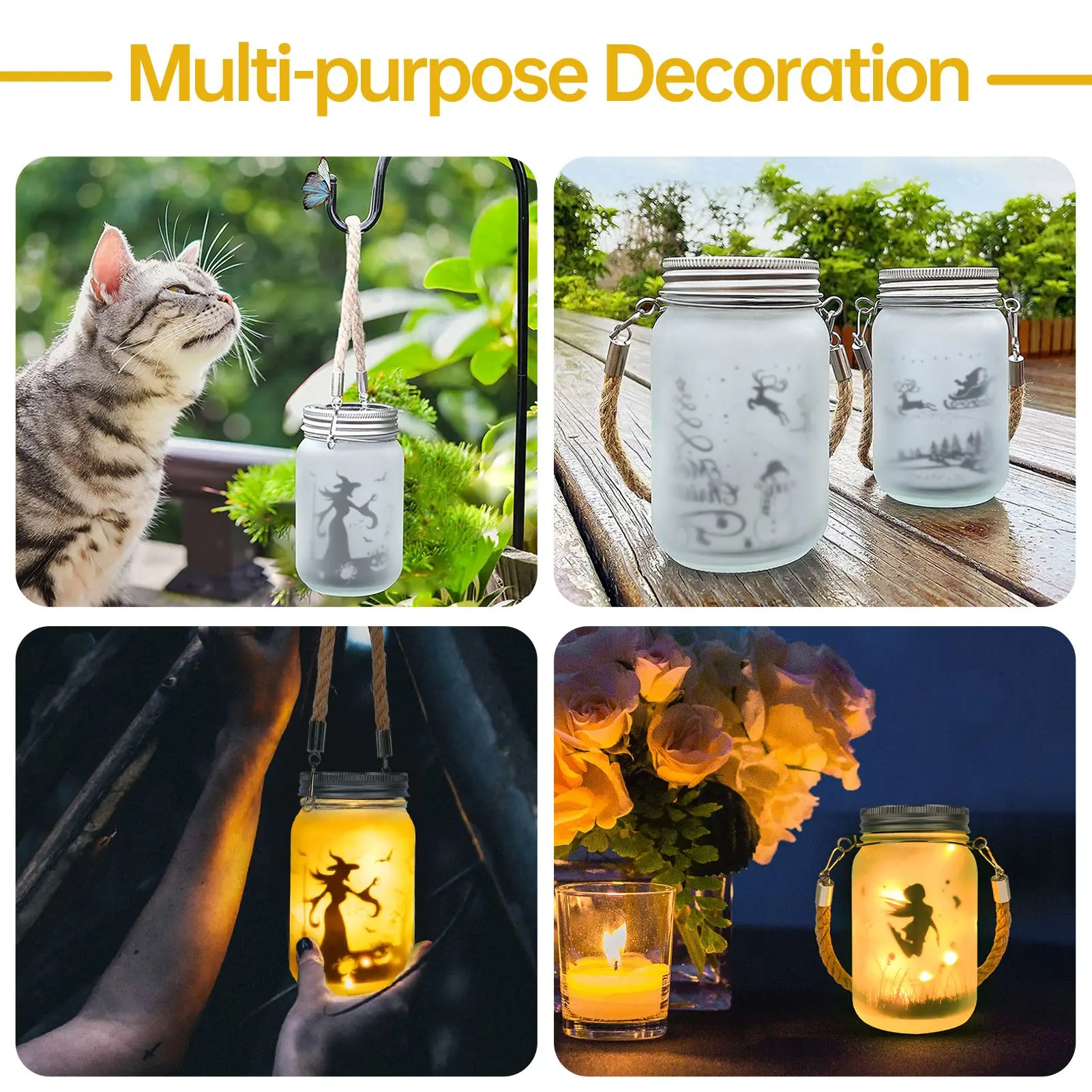 Vcdsoy Solar Fairy Lantern Mason Jar 4 Pack-fairy Lantern, Multicolor