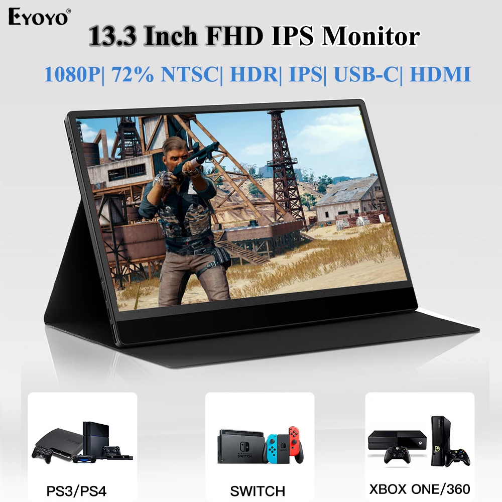 Eyoyo EM13R 13 3 &quotIPS портативный игровой монитор 72% NTSC HDMI Тип USB C ЖК экран FHD 1080P дисплей