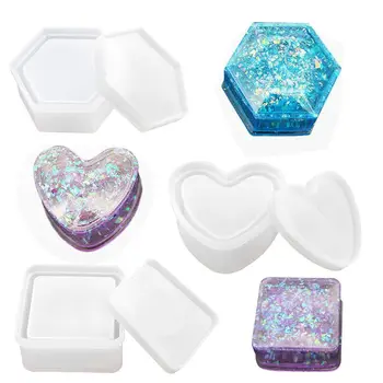 

Box Resin Molds Jewelry Box Molds with Heart Shape Silicone Resin Mold Making Tool