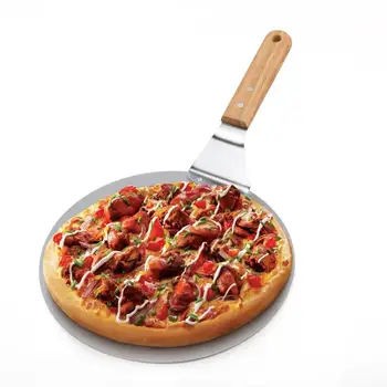 

Pizza Shovel Stainless Steel Baking Pastry Kitchen Tool Oak Handle Anti-scalding Round Pizzas Spatula Cake Bake Accessories