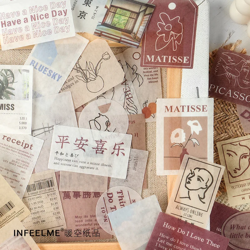 Mohamm-pegatinas bonitas de la serie Has Come, papel de álbum de recortes, suministros creativos de colegio estacionario tela, 40 Uds.