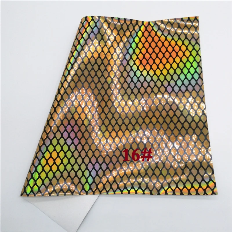 Glitterwishcome 30x134 см мини-рулон Переливающаяся искусственная кожа ткань, синтетическая кожа, змеиная искусственная кожа листы для бантов, GM403 - Цвет: 16