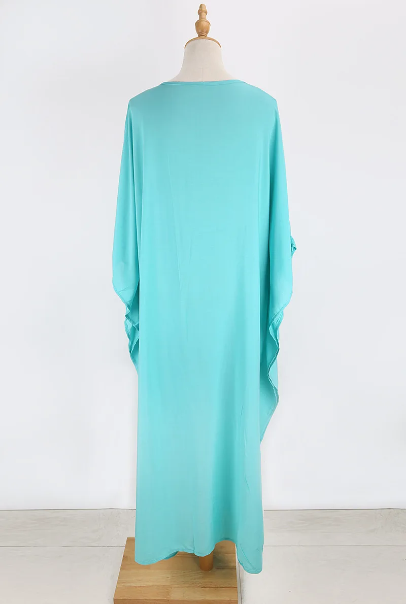 Summer Beach Dress For Beaches Bathing Suit Cover Up Swimwear Pareo Blue Green Embroidered Cotton Loose Swimsuits With