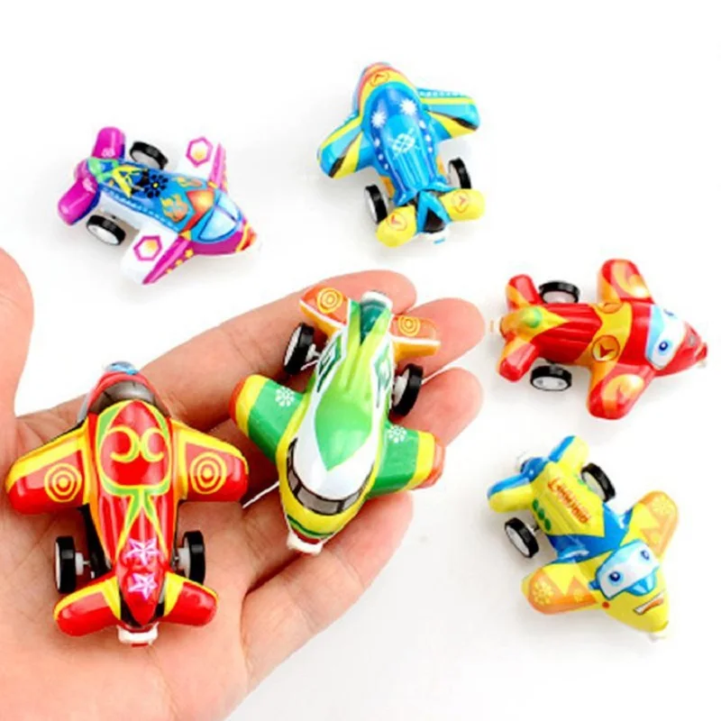 

6pcs/lot Mini Pull Back Airplane Toys Powerful Aircraft Cute Cartoon Plane Model Simulated Warplane Educational Toys Kids Gifts