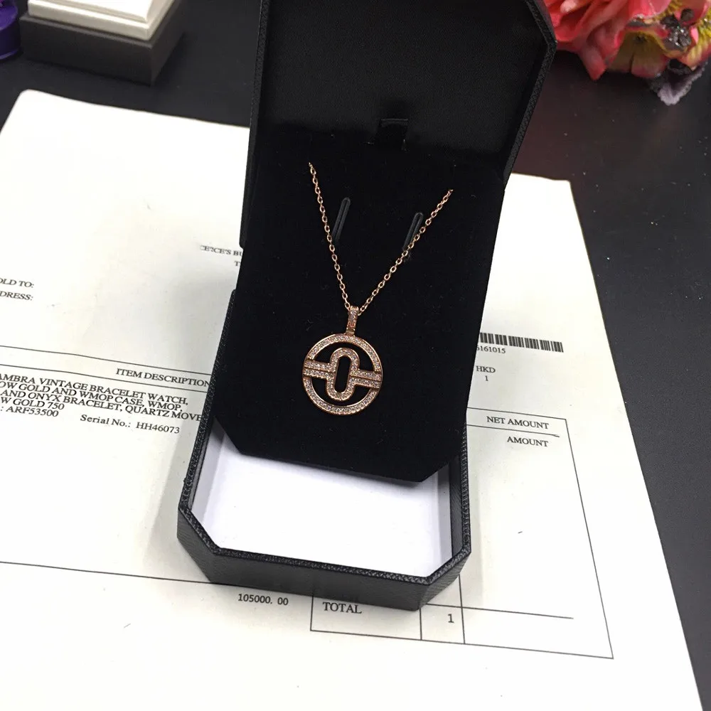 

Diana high quality for Bulgaria S925 sterling silver necklace round cake shape brand design ladies fashion luxury jewelry