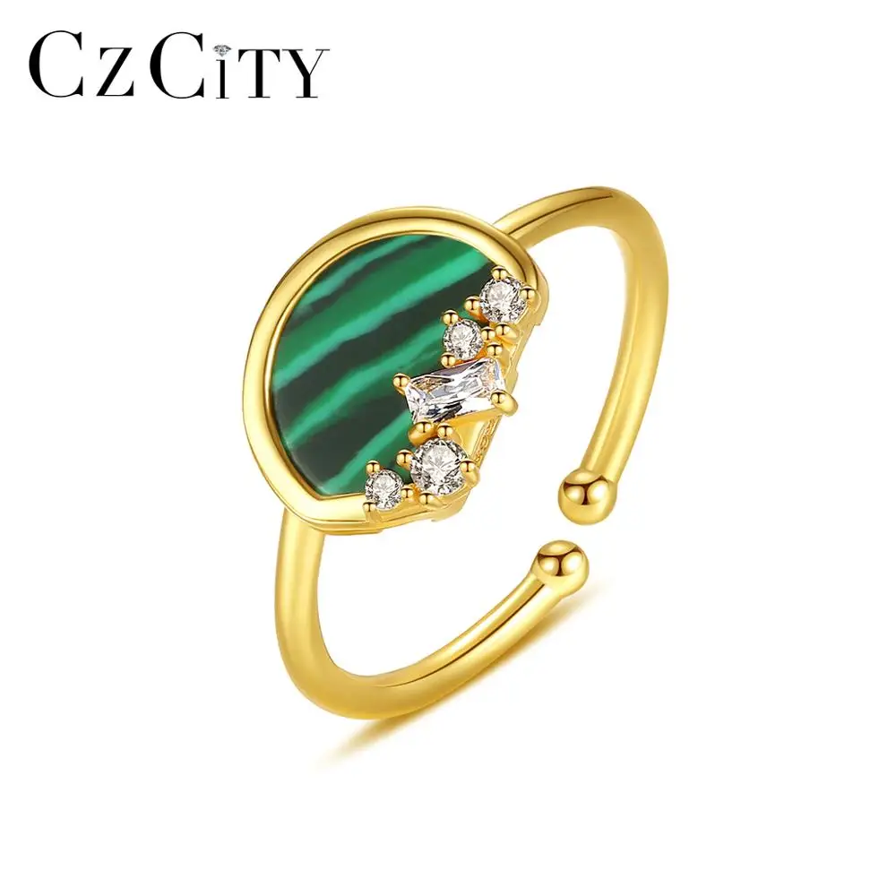 CZCITY круглый 925 пробы Серебряные кольца для Для женщин хорошее ювелирное изделие
