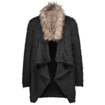 

All Match Fabala Top Sweater Jackets Fur Collar Casual Long Sleeve Knit Cardigan Autumn Winter
