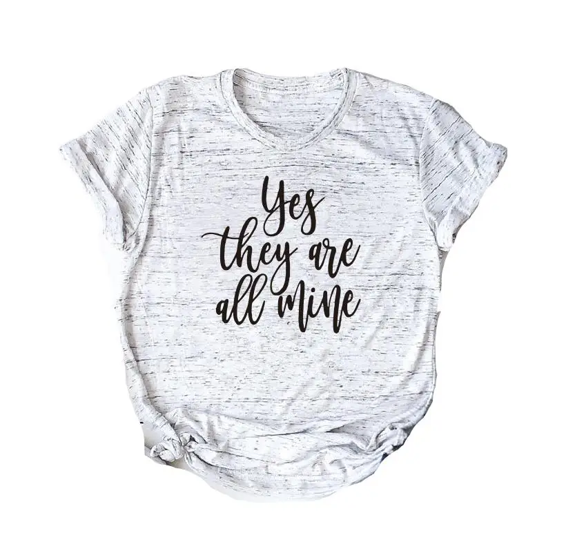 marble t black words Да они все моя футболка Веселая Мама Жизнь Женская Футболка день рождения Женская Повседневная футболка с коротким рукавом женская футболка Прямая - Цвет: marble t black words