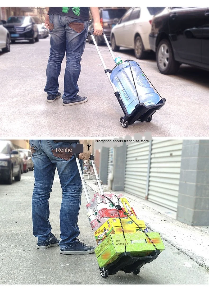 Складной мини тележка автомобиля Алюминий сплав корзина для покупок Чемодан to Cart