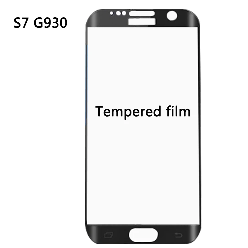 Для samsung Galaxy S7 G930/S7 edge G935 крышка батареи Задняя стеклянная дверная панель Корпус для S7 задняя крышка Корпус чехол - Цвет: 1.Tempered film
