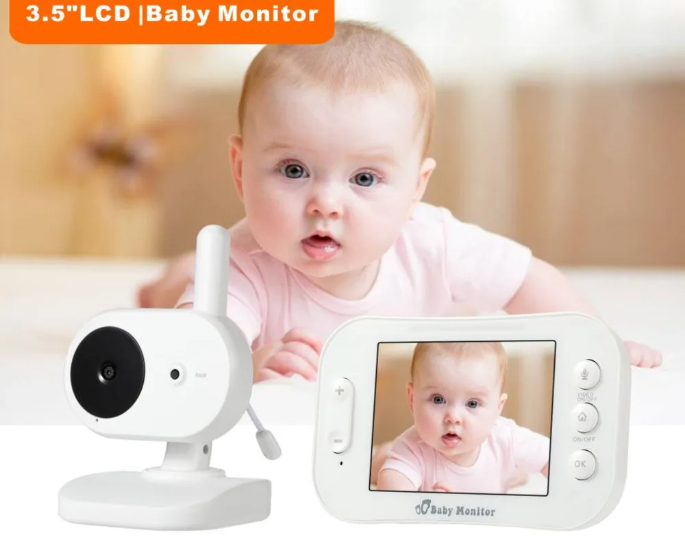 

New 3.5'' Digital Wireless Baby Monitor 2 Way Talk LCD Display Video Security Camera Night Vision Temperature Baby Nanny Camera