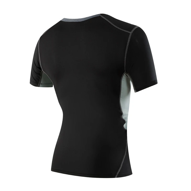 Спортивные колготки с коротким рукавом футболка для мужчин с круглым вырезом впитывание пота быстросохнущая плотная футболка Топы Одежда для фитнеса спортивная одежда