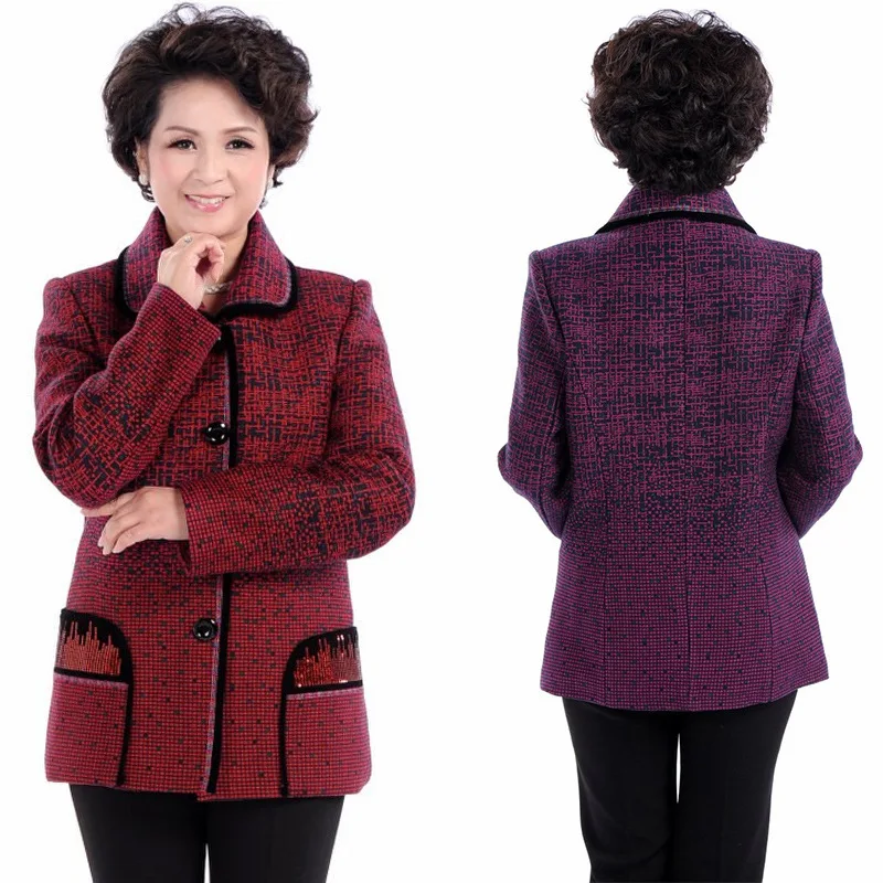 

2020 Middle Aged And Elderly People Middle Long Coat Spring Clothing New Style Middle-aged Women Old Man Clothes 40-Year-Old 50