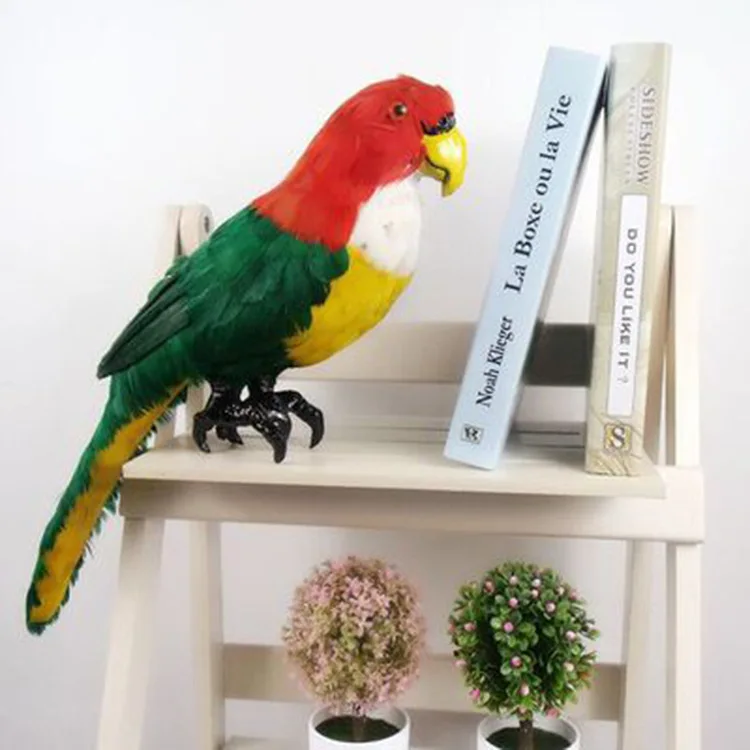 

1 Piece Creative Simulation Animal Craft Lovely Parrot Model Design Living Room Home Decortaion Furnishing Luxury Gift 45x22cm