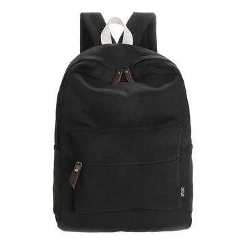 

Casual Canvas Backpack Fashion school bag for girls and boys unisex backpack shoulder bag, Black
