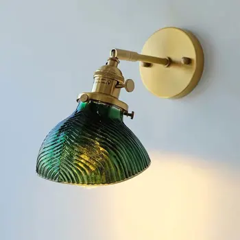 

Hartisan Copper Glass Wall Lamp E27 LED Industrial Vintage Home Decor Loft Bedroom Bedside Mirror Makeup Lamp Wall Sconce Light