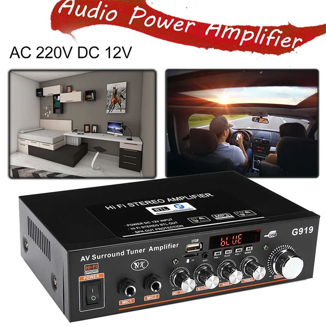 NEW G919 Mini Amplificador  Power Amplifier Car 12V 220V 3