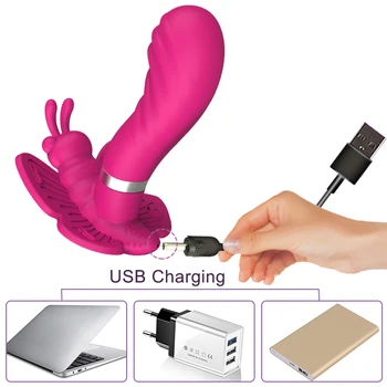 Female Wear Butterfly Dildo Vibrator for Women Silicone Heating Vibrating Egg Masturbation G Spot Adult Game Sex Toys for Woman 5