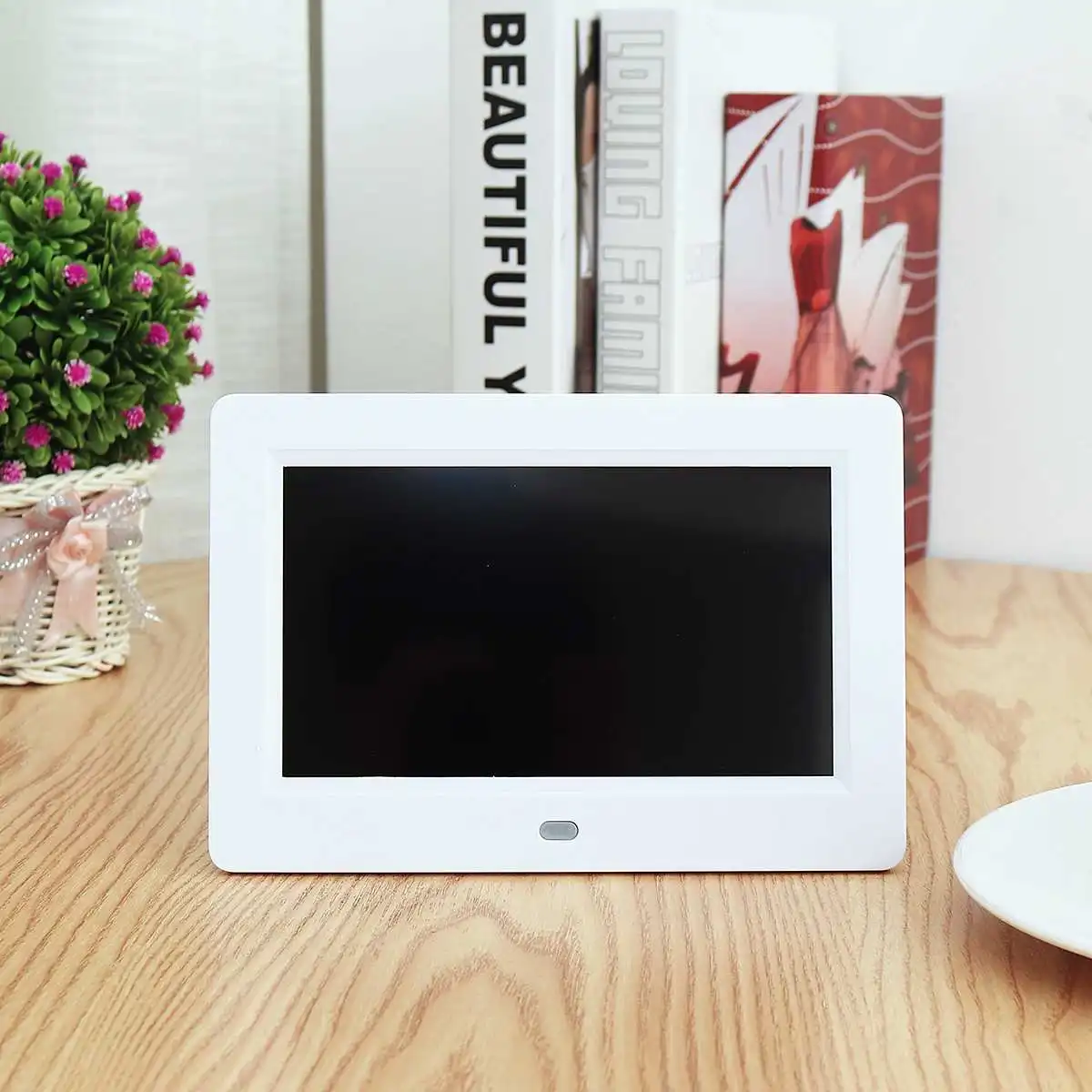 Цифровая фоторамка 7 дюймов HD TFT-LCD 1024x600 Цифровая фоторамка Будильник MP3 MP4 видеоплеер