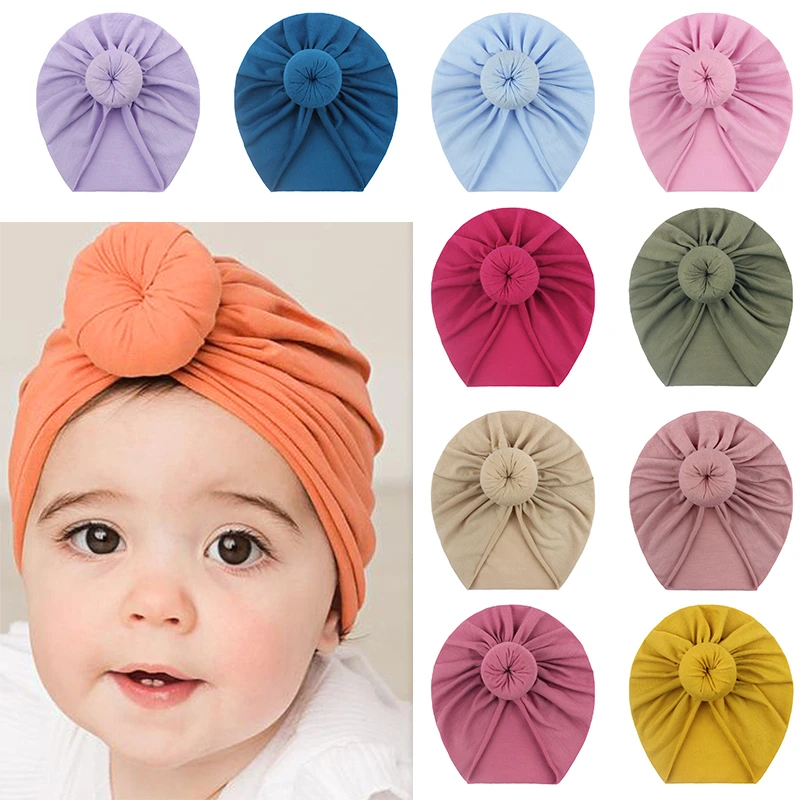 baby stroller accessories Baby Accessories For Newborn Toddler Kids Baby Girl Boy Turban Cotton Beanie Hat Bebe Winter Cap Knot Solid Soft Hospital Caps baby glasses