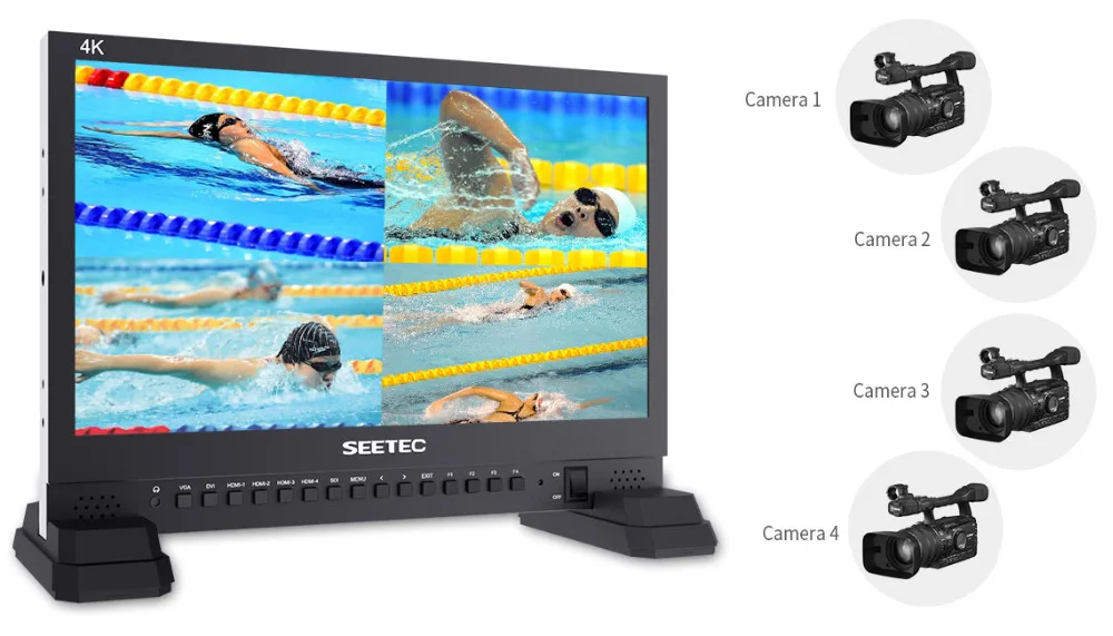 4K156-9HSD-384 15.6 Inch IPS UHD 3840x2160 4K Broadcast Monitor with 3G-SDI HDMI