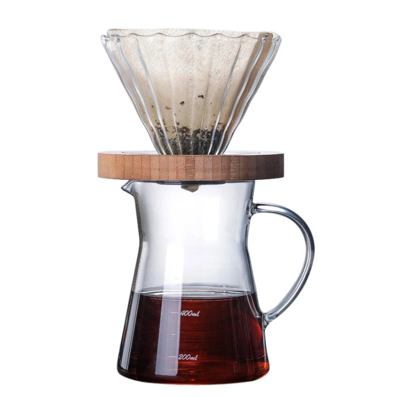 Эко кофе 600 мл термостойкая стеклянная кофеварка с Matel фильтром Barista V60 кофеварка