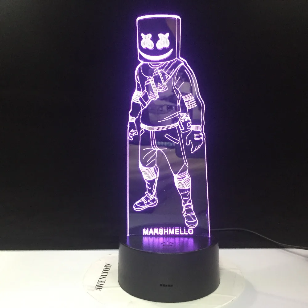 Marshmello Chris Comstock Doctom фигурная игра 3D Led новинка ночник для детский домашний декор детский подарок на вечеринку дропшиппинг