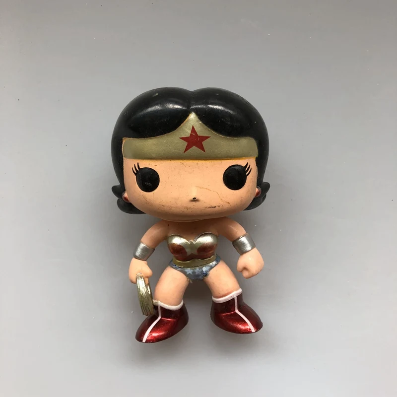 Эксклюзивный Funko pop используется DC металлический Супермен Flash Wonder Woman Бэтмен Виниловая фигурка Коллекционная модель свободная игрушка - Цвет: Красный